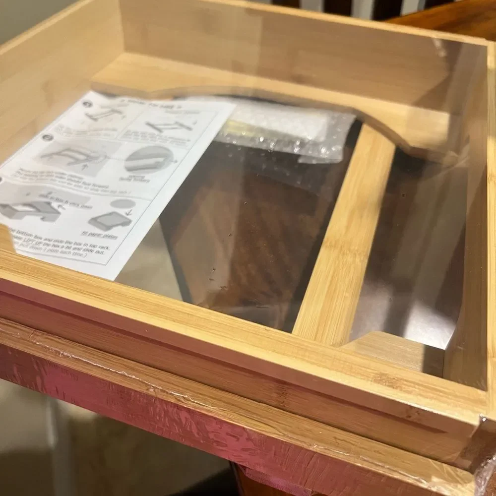 Bamboo‎ Plate Dispenser for Kitchen